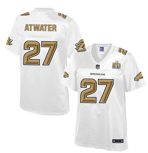 Nike Broncos #27 Steve Atwater White Women's NFL Pro Line Super Bowl 50 Fashion Game Jersey
